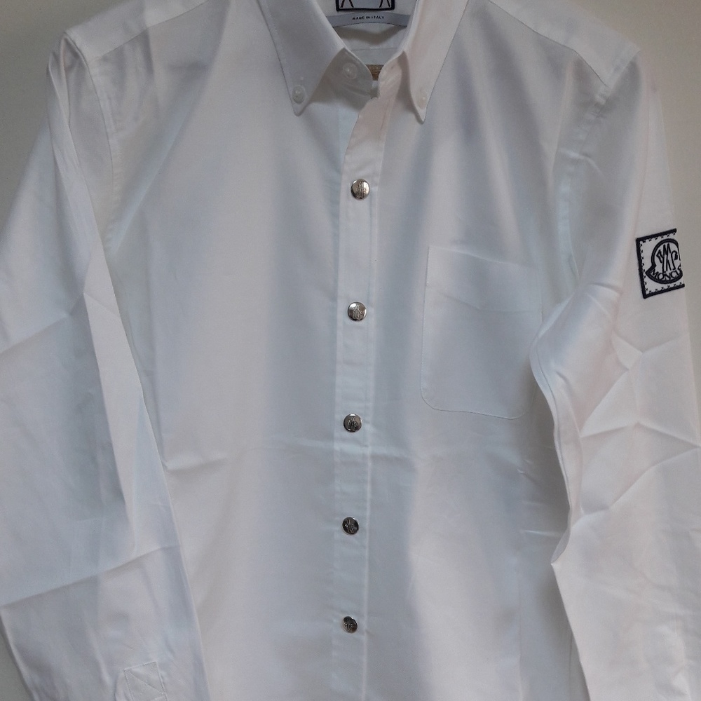 MONCLER WHITE MEN BUTTON DOWN SHIRT